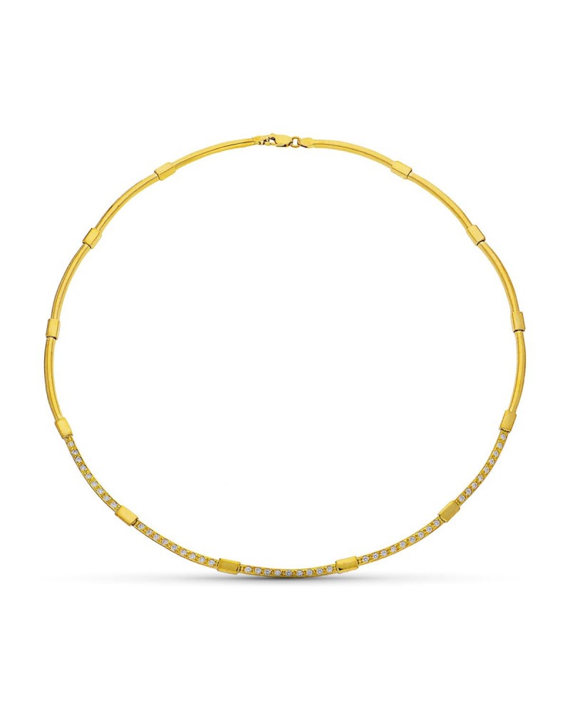 Gargantilla oro 18k amarillo circonitas peso 19,8g