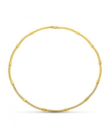 Gargantilla oro 18k amarillo circonitas peso 19,8g
