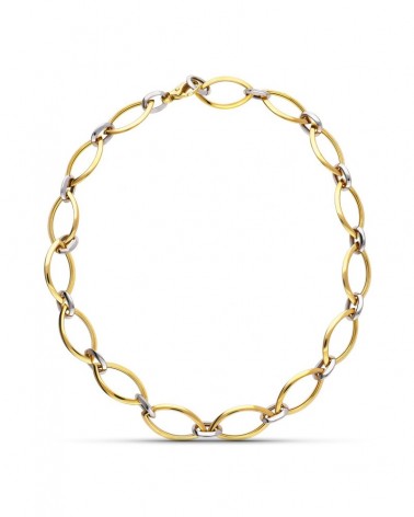 Gargantilla oro 18k bicolor eslabón oval 27,0g