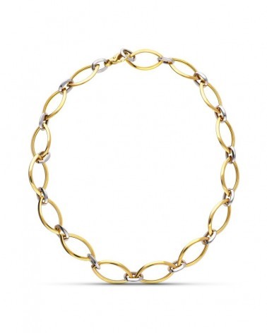 Gargantilla oro 18k bicolor eslabón oval 27,0g