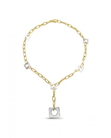 Gargantilla oro 18k bicolor motivos geométricos 25,2g