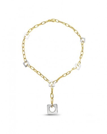Gargantilla oro 18k bicolor motivos geométricos 25,2g
