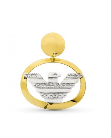 Colgante oro 18k bicolor águila oval 26x32 mm