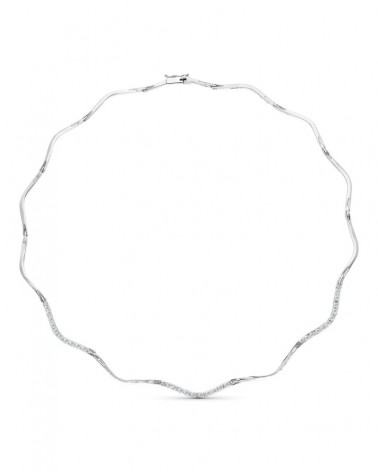 Gargantilla oro blanco 18k circonitas peso 16,4g