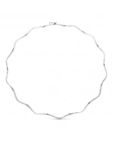 Gargantilla oro blanco 18k circonitas peso 16,4 gramos