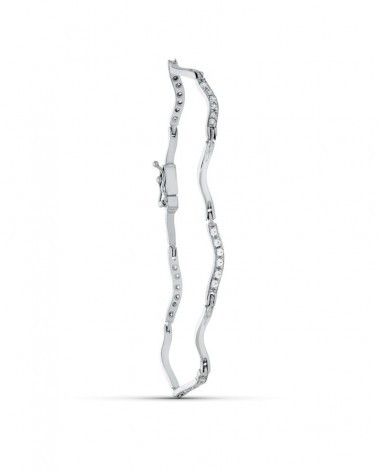 Pulsera oro blanco 18k circonitas peso 7,6 gramos