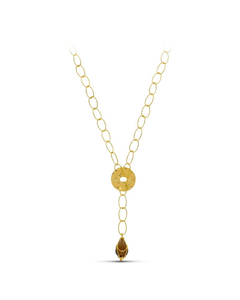 Gargantilla oro 18k amarillo eslabones ovalados motivo círculo