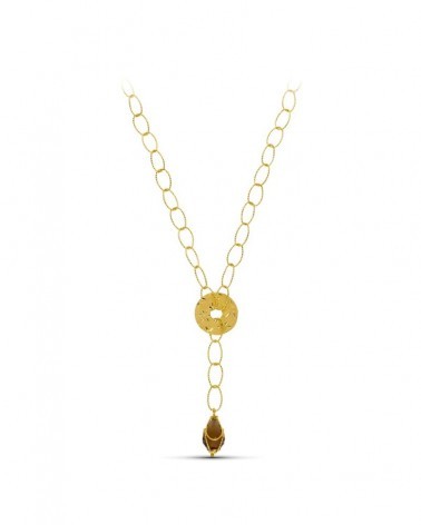 Gargantilla oro 18k amarillo eslabones ovalados motivo círculo