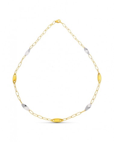Gargantilla oro 18k bicolor eslabones ovalados