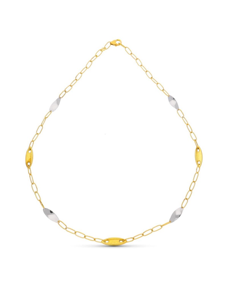 Gargantilla oro 18k bicolor eslabones ovalados