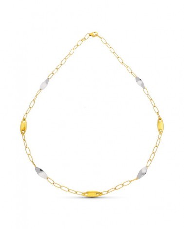 Gargantilla oro 18k bicolor eslabones ovalados