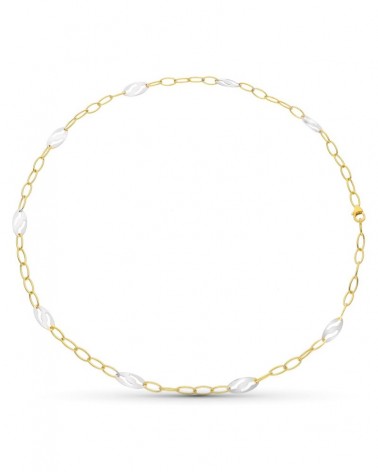 Gargantilla oro 18k bicolor motivos ovalados