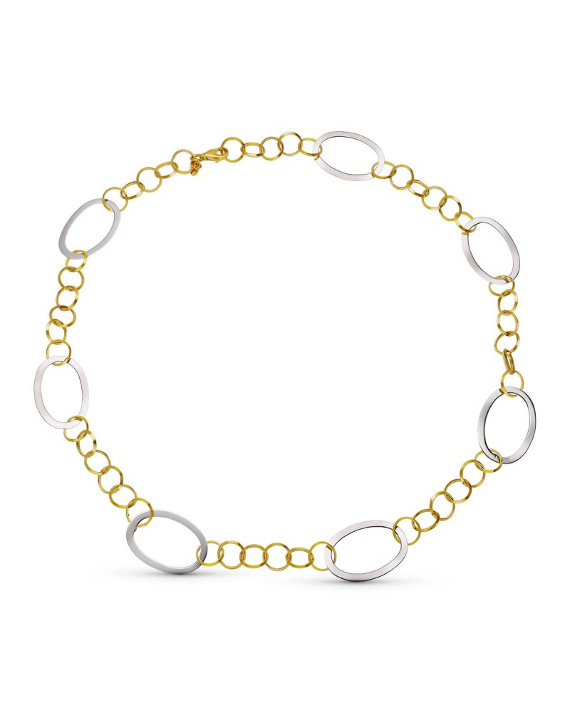 Gargantilla oro 18k bicolor eslabones ovalados 45cm