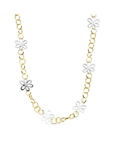 Gargantilla oro 18k bicolor margaritas 48cm