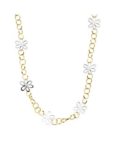 Gargantilla oro 18k bicolor margaritas 48cm