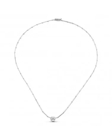 Gargantilla oro blanco 18k chatón circonita
