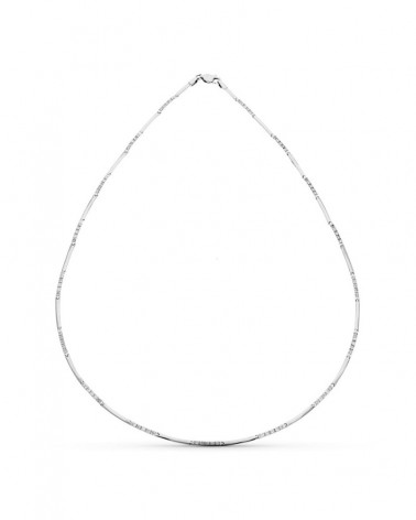 Gargantilla oro blanco 18k circonitas peso aproximado 9,1g