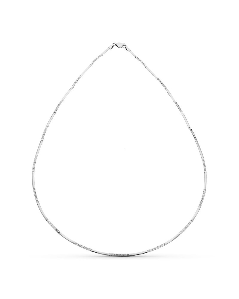 Gargantilla oro blanco 18k circonitas peso aproximado 9,1g