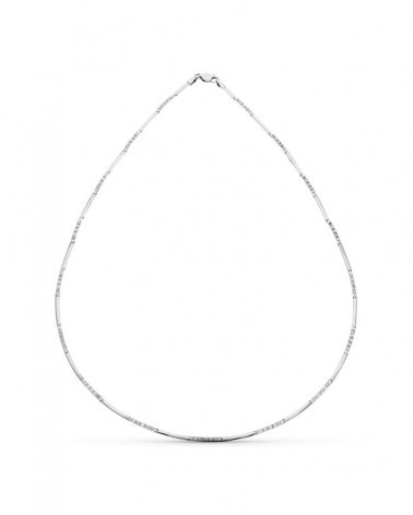 Gargantilla oro blanco 18k circonitas peso aproximado 9,1g