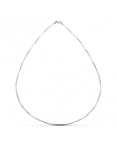 Gargantilla oro blanco 18k circonitas peso aproximado 9,1 gramos