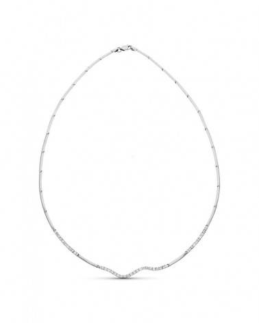 Gargantilla oro blanco 18k circonitas