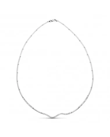 Gargantilla oro blanco 18k circonitas