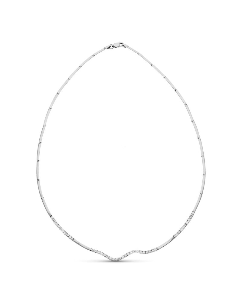 Gargantilla oro blanco 18k circonitas