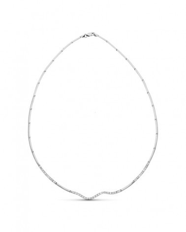 Gargantilla oro blanco 18k circonitas