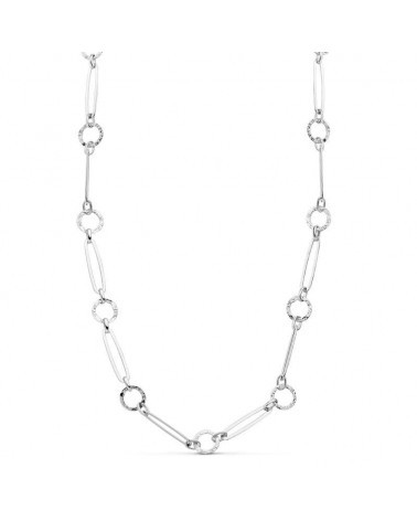 Gargantilla oro blanco 18k eslabones ovalados 45cm