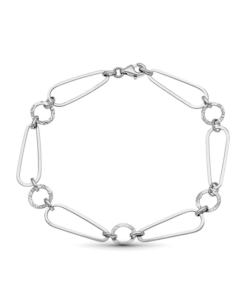 Pulsera oro blanco 18k eslabones cadena moderna