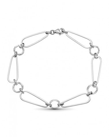 Pulsera oro blanco 18k eslabones cadena moderna