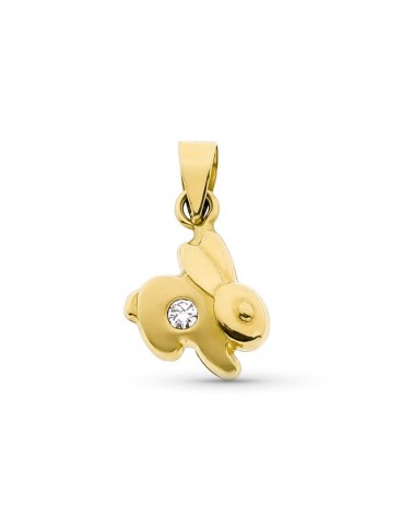 Colgante oro 18k conejo circonita