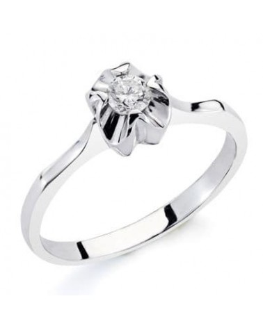 Solitario oro blanco 18k diamante 0,20 quilates
