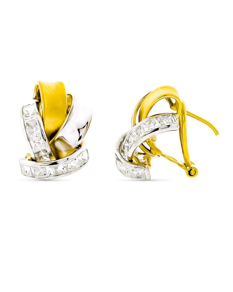Pendientes oro 18k bicolor omega 18x14mm
