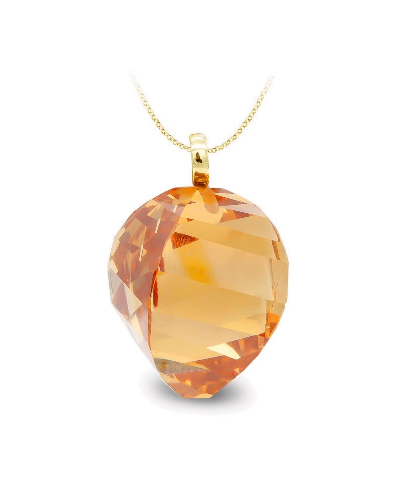 Colgante oro 18k topacio circonita 18mm