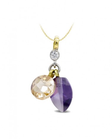Colgante oro 18k bicolor amatista peso aproximado 1,4 gramos