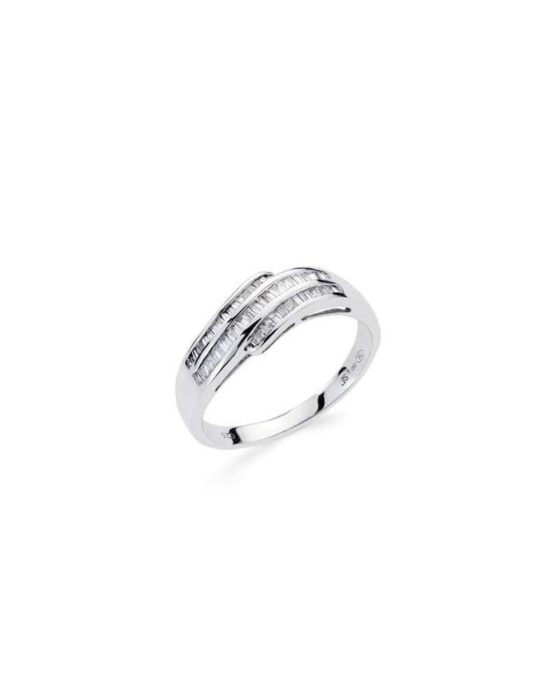 Sortija oro blanco 18k diamantes talla baguette 7,5mm