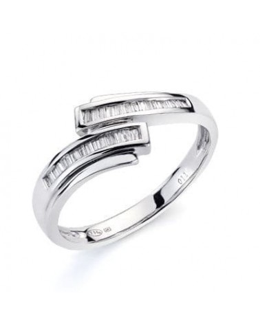 Sortija oro blanco 18k diamantes baguette 7mm