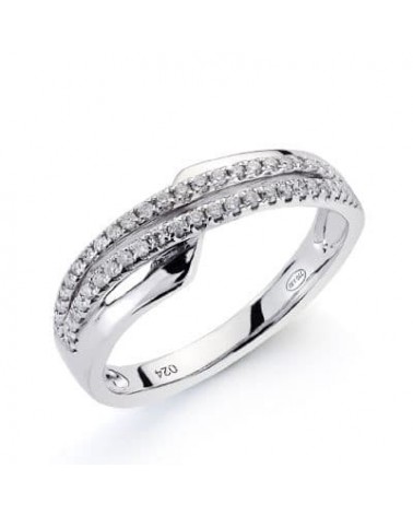 Sortija oro blanco 18k diamantes talla brillante 6,5mm