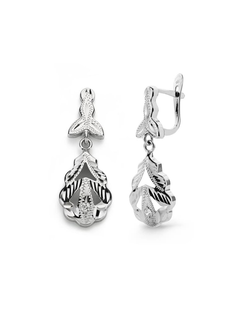 Pendientes oro blanco 18k estilo cubano lapidado 26mm