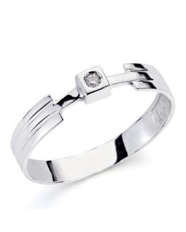 Solitario oro blanco 18k brillante 4mm