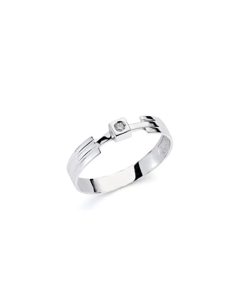 Solitario oro blanco 18k brillante 4mm