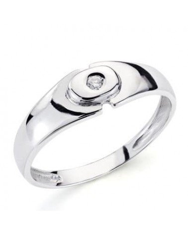 Solitario oro 18k blanco diamante brillante 0,040 quilates