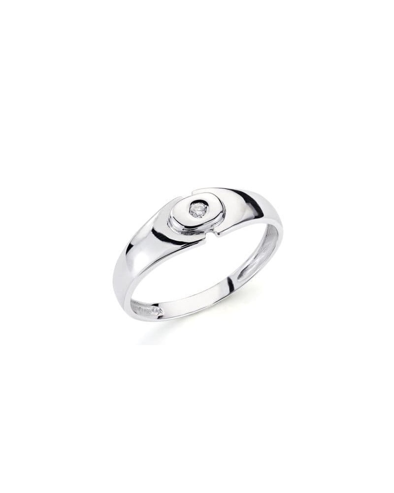 Solitario oro 18k blanco diamante brillante 0,040 quilates