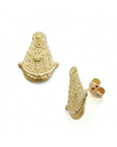 Pendientes oro 18k Virgen del Rocío presión 2,47 gramos