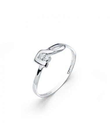 Sortija oro blanco 18k diamante talla brillante 5mm