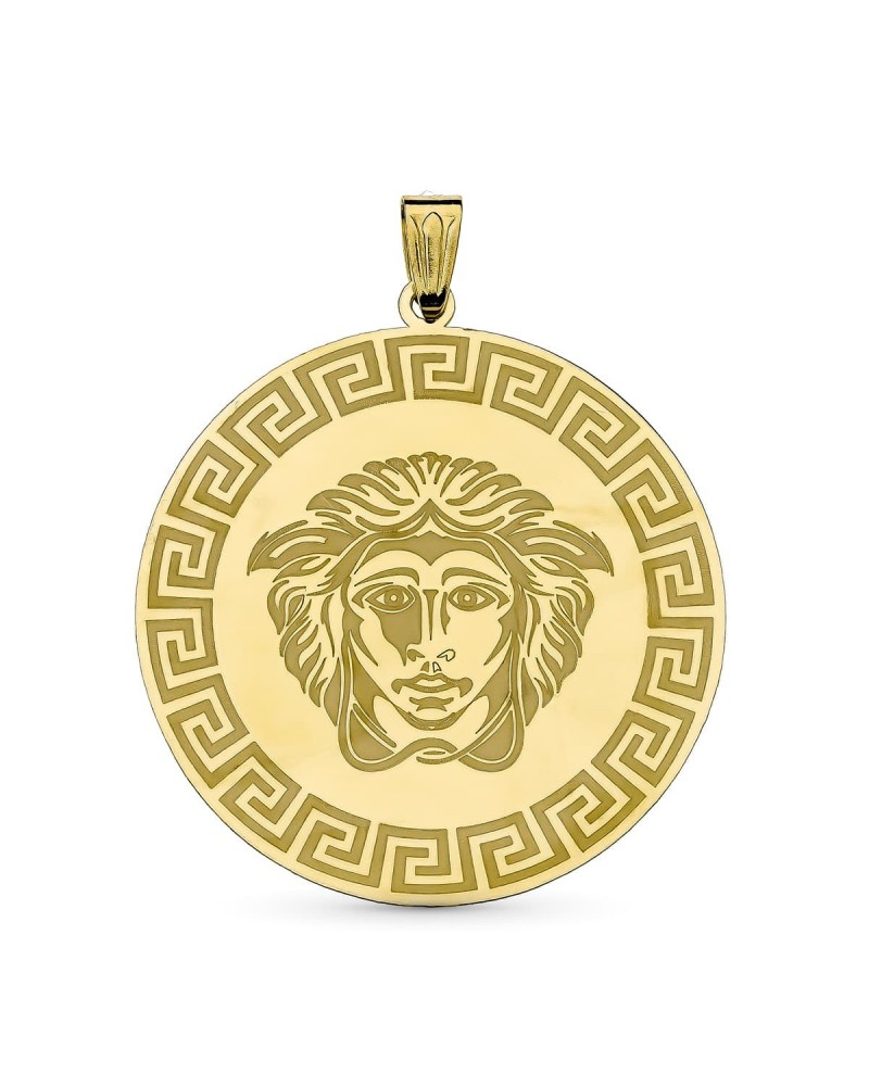 Colgante oro 18k Medusa greca 32x30mm