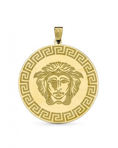 Colgante oro 18k Medusa greca 32x30mm