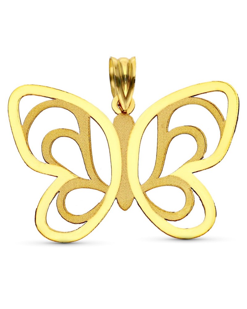 Colgante oro 18k mariposa calada 32x24mm