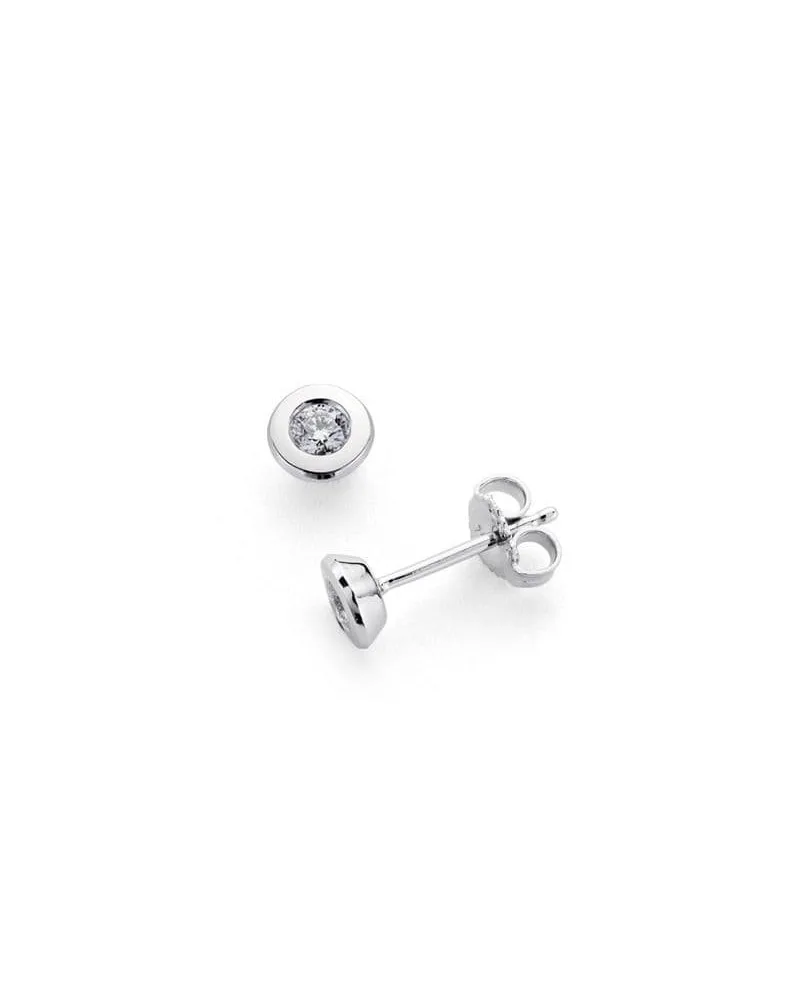 Pendientes oro blanco 18k diamantes naturales 5mm